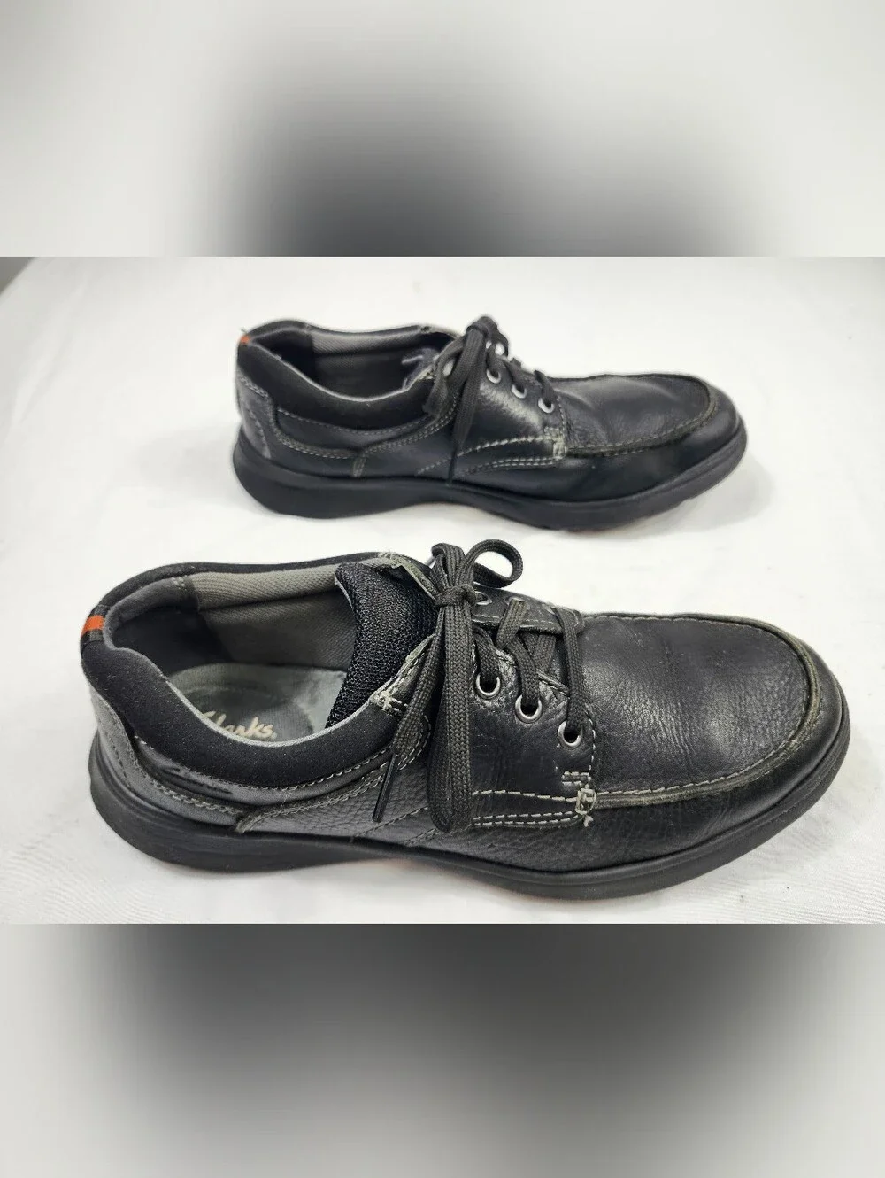 Clarks Men's 9 M Black Leather Casual Lace-Up Shoes